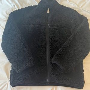 Aritzia TNA Black Teddy Zip-Up